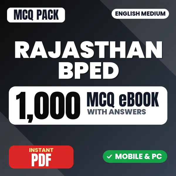 Rajasthan BPED Exam – 1000 MCQ eBook with Answers | English Medium PDF Download