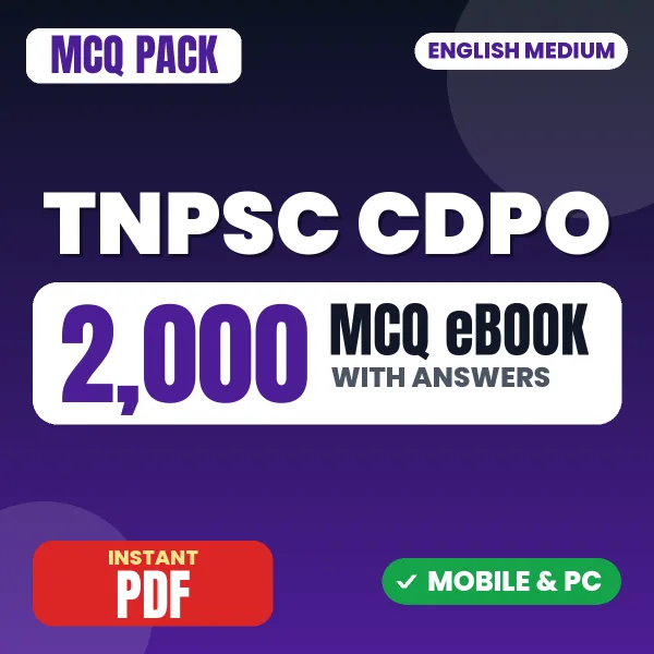 TNPSC CDPO Paper 2 Exam – 2000 MCQ eBook with Answers | English Medium PDF Download