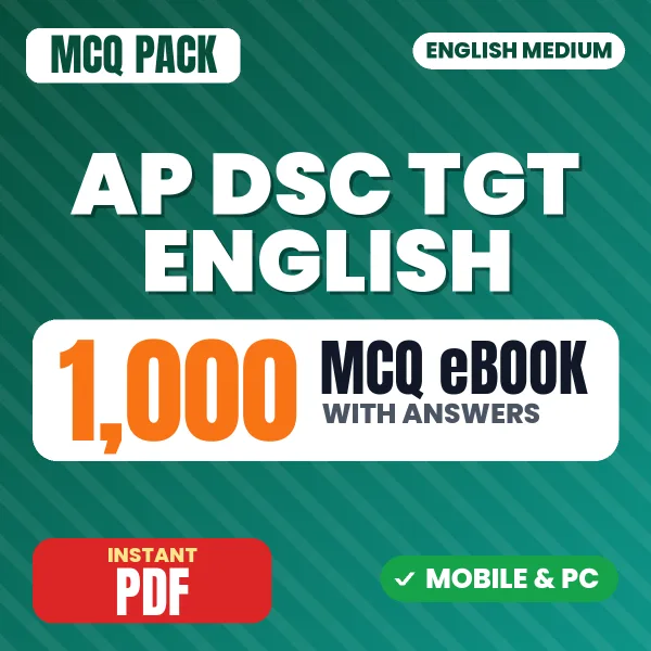 AP DSC TGT (English) Paper 2 Exam – 1000 MCQ eBook with Answers | English Medium PDF Download