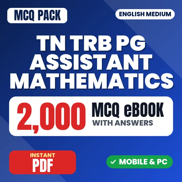 TN TRB PG Assistant (Mathematics) Exam – 2000 MCQ eBook with Answers | English Medium PDF Download