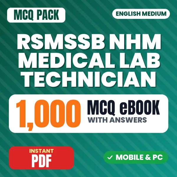 RSMSSB NHM Medical Lab Technician & Lab Technician Exam – 1000 MCQ eBook with Answers | English Medium PDF Download