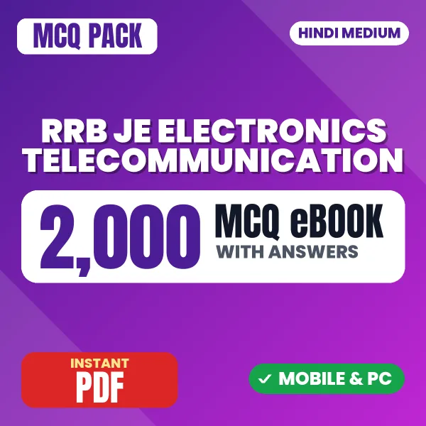 RRB JE Electronics Telecommunication Exam (CBT 2) – 2000 MCQ eBook with Answers | Hindi Medium PDF Download