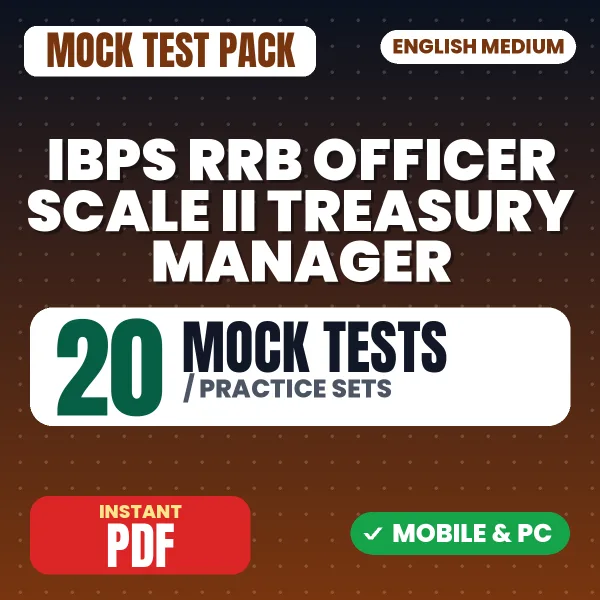 IBPS RRB Officer Scale II (Treasury Manager) Exam – 20 Mock Tests / Practice Sets | English Medium PDF Download