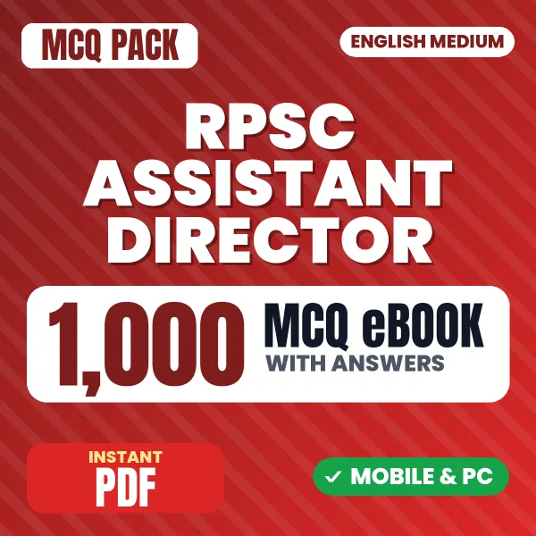 RPSC Assistant Director Exam – 1000 MCQ eBook with Answers | English Medium PDF Download