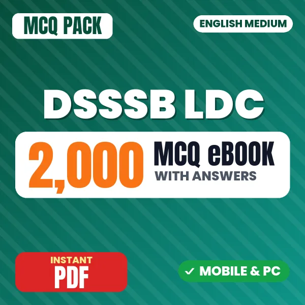 DSSSB LDC Exam – 2000 MCQ eBook with Answers | English Medium PDF Download