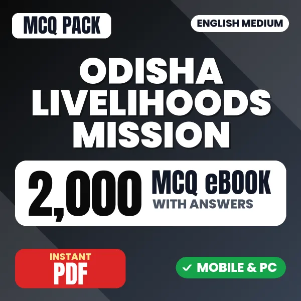 Odisha Livelihoods Mission Exam – 2000 MCQ eBook with Answers | English Medium PDF Download