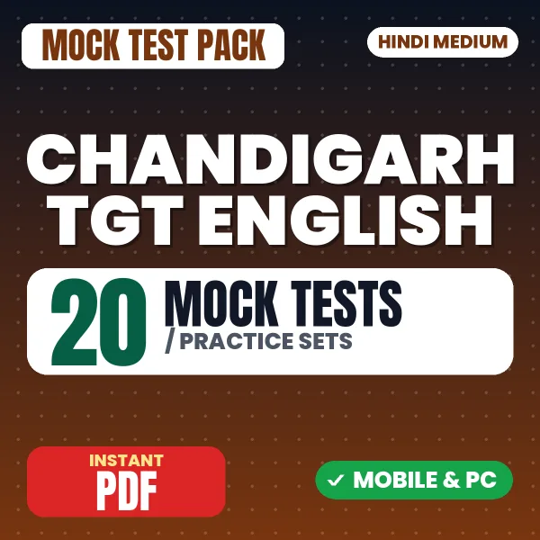 Chandigarh TGT English Exam – 20 Mock Tests / Practice Sets | Hindi Medium PDF Download