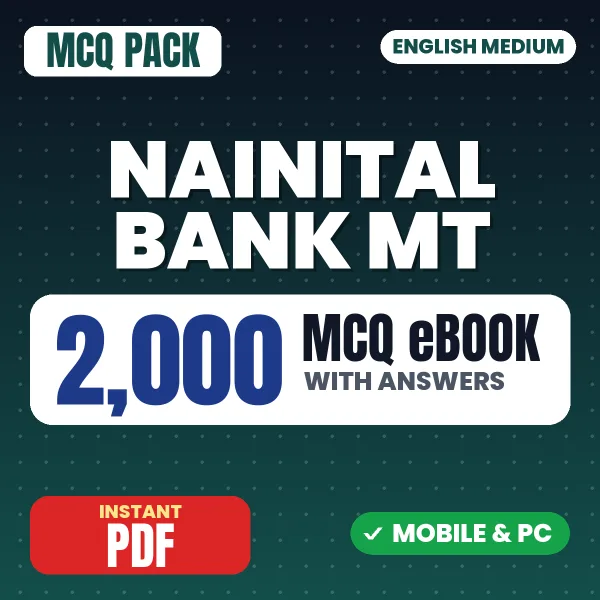 Nainital Bank Management Trainee Exam – 2000 MCQ eBook with Answers | English Medium PDF Download