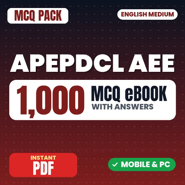 APEPDCL Assistant Executive Engineer (Electrical) Exam – 1000 MCQ eBook with Answers | English Medium PDF Download