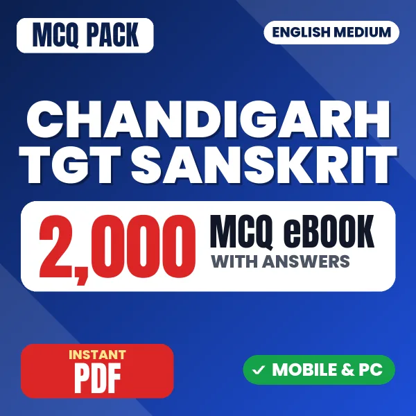 Chandigarh TGT Sanskrit Exam – 2000 MCQ eBook with Answers | English Medium PDF Download
