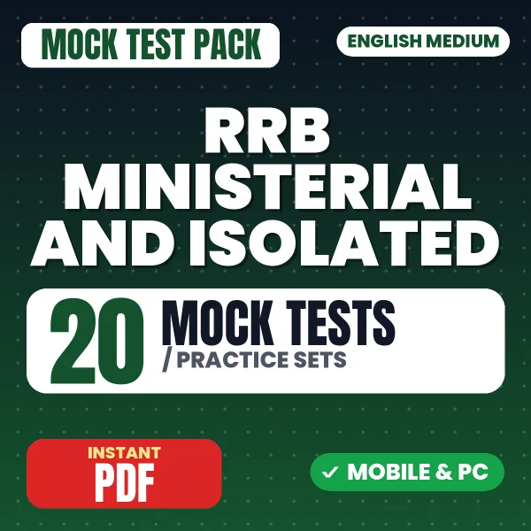 RRB Ministerial and Isolated (Chief Law Assistant) Exam – 20 Mock Tests / Practice Sets | English Medium PDF Download