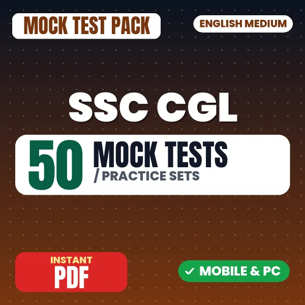SSC CGL TIER 1 Exam – 50 Mock Tests / Practice Sets | English Medium PDF Download