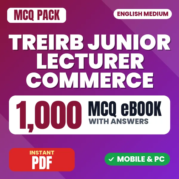 TREIRB Junior Lecturer Commerce (Paper-III) Exam – 1000 MCQ eBook with Answers | English Medium PDF Download