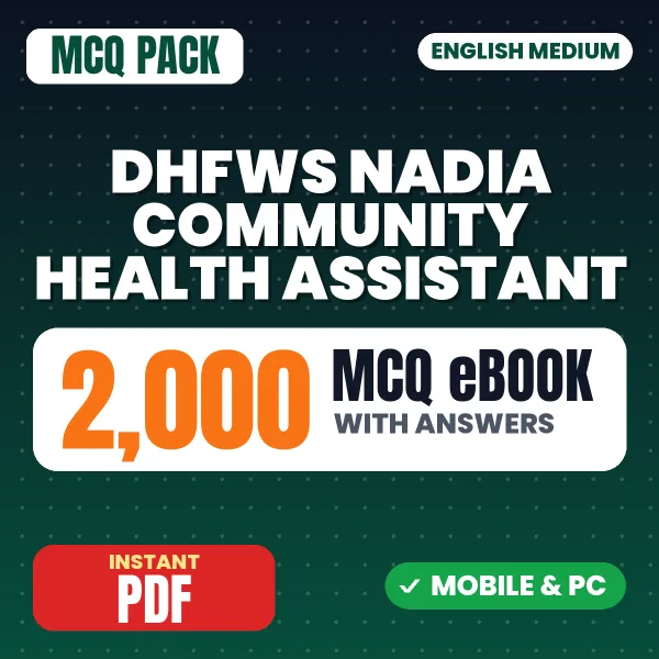DHFWS Nadia Community Health Assistant Exam – 2000 MCQ eBook with Answers | English Medium PDF Download