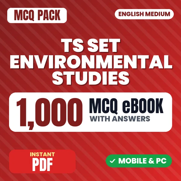 TS SET Environmental Studies Exam – 1000 MCQ eBook with Answers | English Medium PDF Download