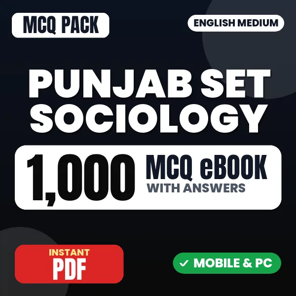 Punjab SET Sociology Exam – 1000 MCQ eBook with Answers | English Medium PDF Download
