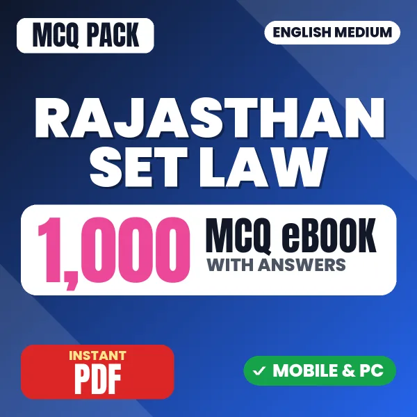 Rajasthan SET (Law) Exam – 1000 MCQ eBook with Answers | English Medium PDF Download