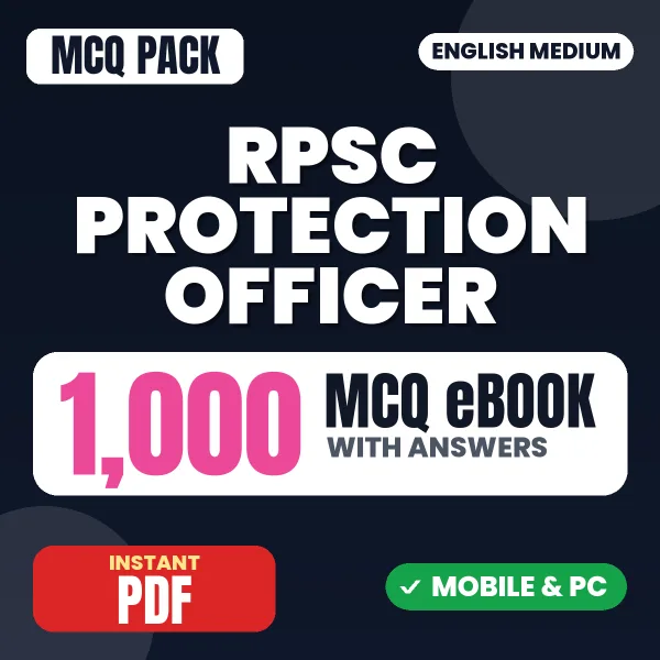 RPSC Protection Officer Paper-1 Exam – 1000 MCQ eBook with Answers | English Medium PDF Download