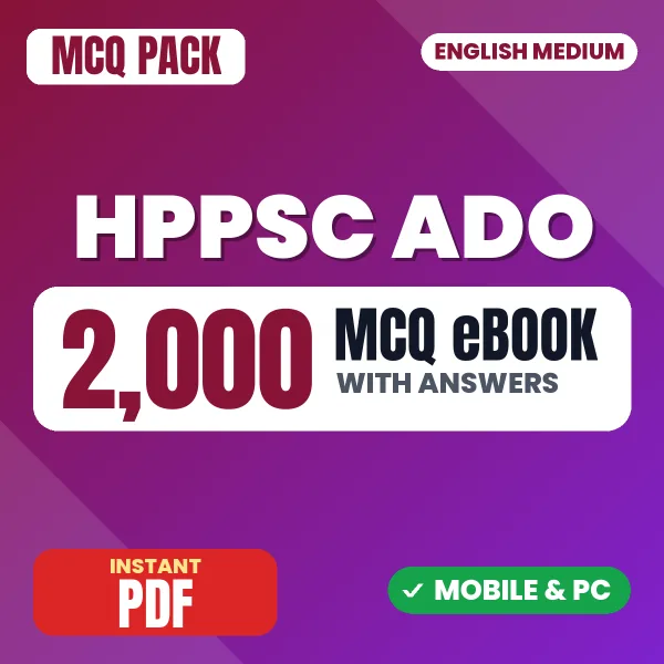 HPPSC Agriculture Development Officer Exam Paper 1 – 2000 MCQ eBook with Answers | English Medium PDF Download