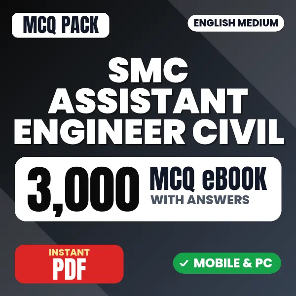 SMC Assistant Engineer (Civil) Exam – 3000 MCQ eBook with Answers | English Medium PDF Download