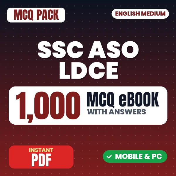 SSC ASO LDCE Exam Paper 2 – 1000 MCQ eBook with Answers | English Medium PDF Download