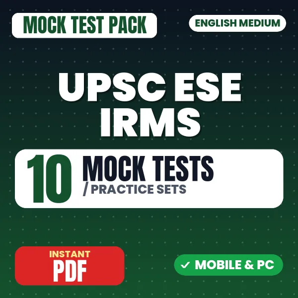 UPSC ESE IRMS (S&T) Signal & Telecommunication Exam Paper II – 10 Mock Tests / Practice Sets | English Medium PDF Download