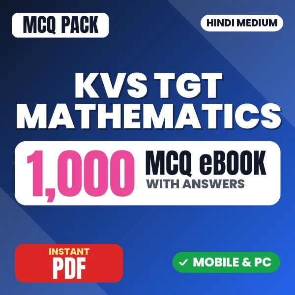KVS TGT Mathematics Prelims Exam – 1000 MCQ eBook with Answers | Hindi Medium PDF Download