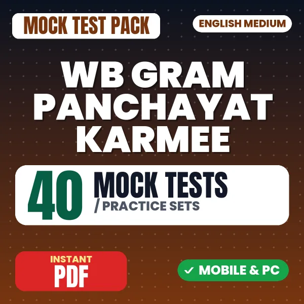 WB Gram Panchayat Karmee – 40 Mock Tests / Practice Sets | English Medium PDF Download