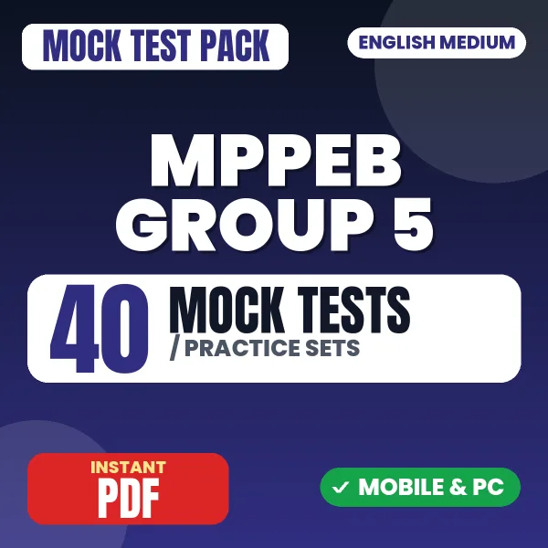 MPPEB Group 5 Exam (Pharmacist) – 40 Mock Tests / Practice Sets | English Medium PDF Download