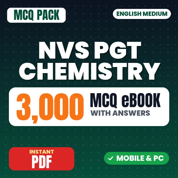 NVS PGT Chemistry Tier-1 Preliminary Exam – 3000 MCQ eBook with Answers | English Medium PDF Download