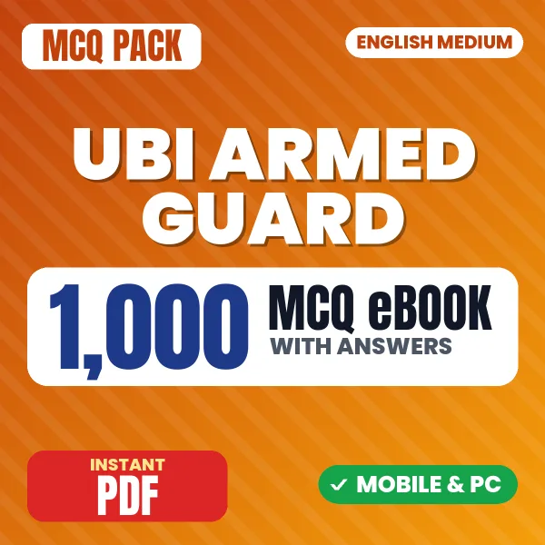 UBI Armed Guard Exam – 1000 MCQ eBook with Answers | English Medium PDF Download