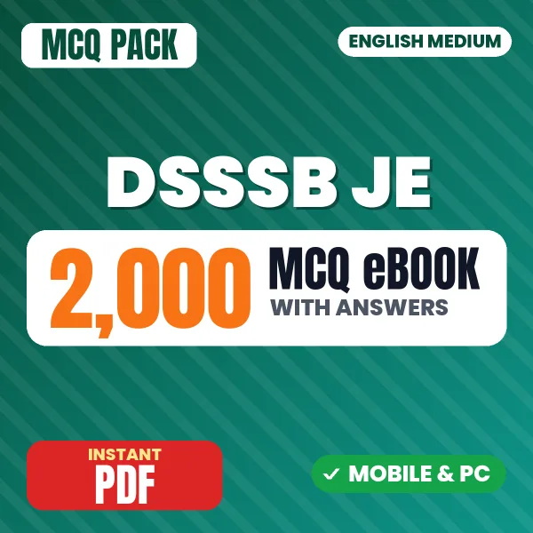 DSSSB JE Exam TIER 1 (Electrical) – 2000 MCQ eBook with Answers | English Medium PDF Download