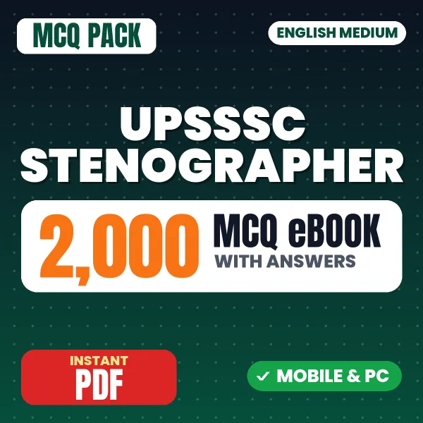 UPSSSC Stenographer Exam – 2000 MCQ eBook with Answers | English Medium PDF Download