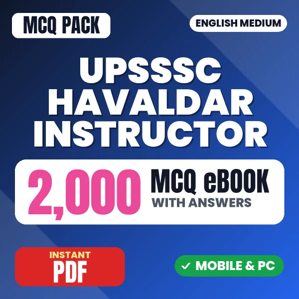 UPSSSC Havaldar Instructor Exam – 2000 MCQ eBook with Answers | English Medium PDF Download