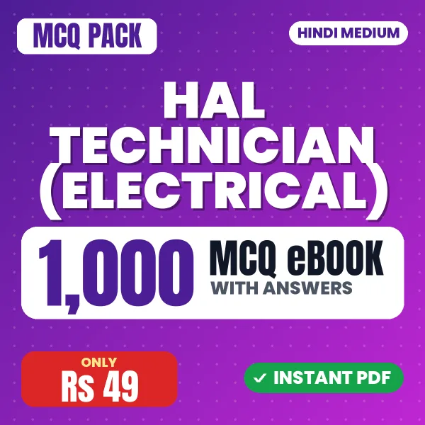 HAL Technician (Electrical) Exam – 1000 MCQ eBook with Answers | Hindi Medium PDF Download