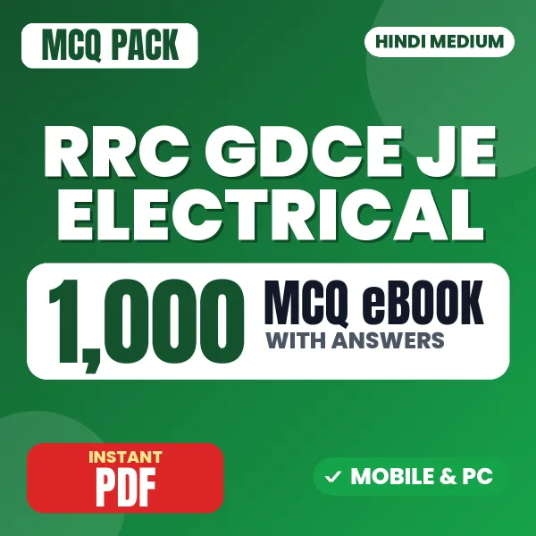 RRC GDCE JE Electrical Exam – 1000 MCQ eBook with Answers | Hindi Medium PDF Download