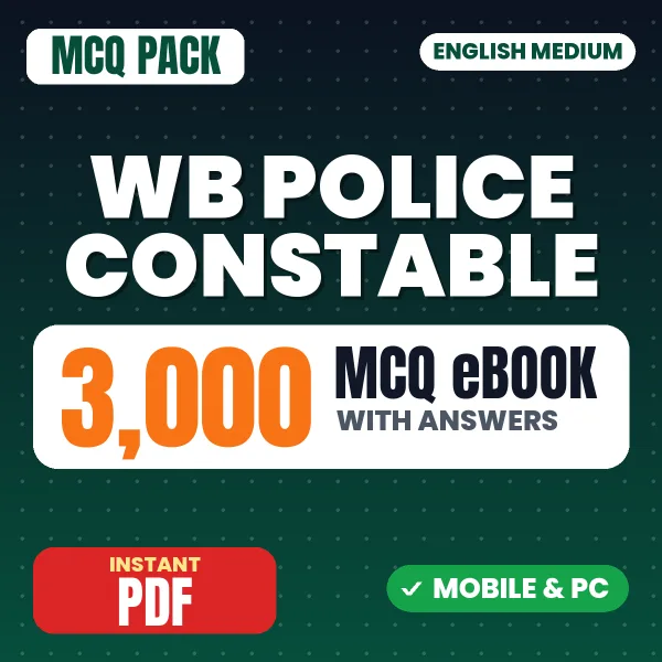 WB Police Constable Exam – 3000 MCQ eBook with Answers | English Medium PDF Download
