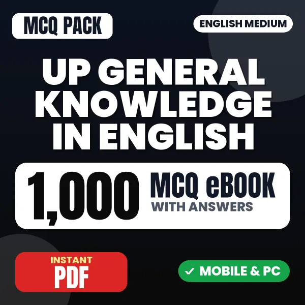 Uttar Pradesh General Knowledge – 1000 MCQ eBook with Answers | English Medium PDF Download