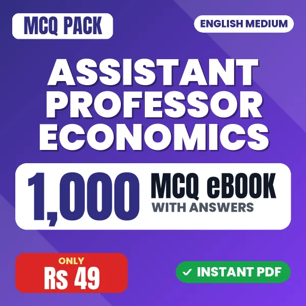Assistant Professor Economics Exam – 1000 MCQ eBook with Answers | English Medium PDF Download