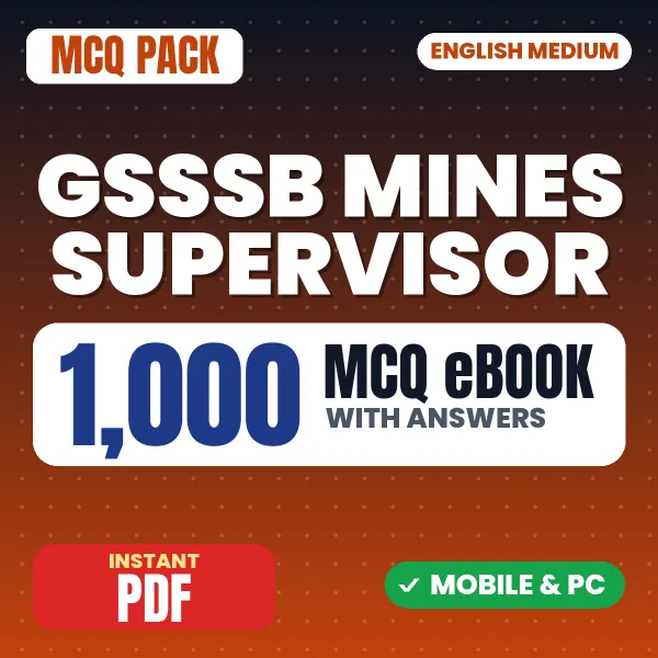 GSSSB Mines Supervisor Exam – 1000 MCQ eBook with Answers | English Medium PDF Download