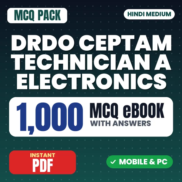 DRDO CEPTAM Technician A (Electronics) Exam Tier 1 – 1000 MCQ eBook with Answers | Hindi Medium PDF Download