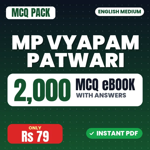 MP Vyapam Patwari Exam – 2000 MCQ eBook with Answers | English Medium PDF Download