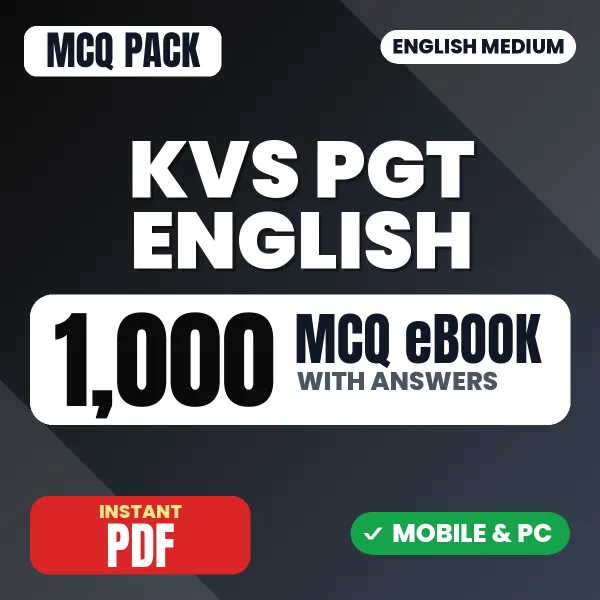 KVS PGT English Exam – 1000 MCQ eBook with Answers | English Medium PDF Download