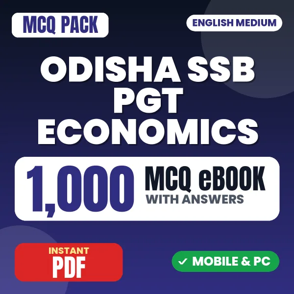 Odisha SSB PGT Economics Exam – 1000 MCQ eBook with Answers | English Medium PDF Download