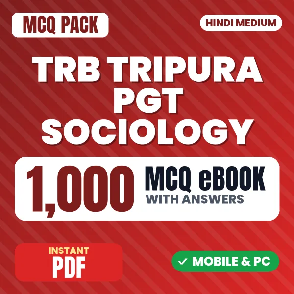 TRB Tripura PGT Sociology Exam – 1000 MCQ eBook with Answers | Hindi Medium PDF Download