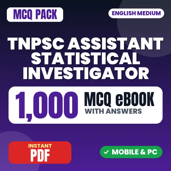 TNPSC Assistant Statistical Investigator (Paper-1) Exam – 1000 MCQ eBook with Answers | English Medium PDF Download
