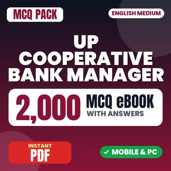 UP Cooperative Bank Manager Preliminary Exam – 2000 MCQ eBook with Answers | English Medium PDF Download