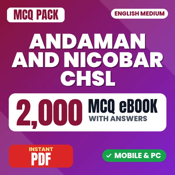 Andaman and Nicobar CHSL Exam – 2000 MCQ eBook with Answers | English Medium PDF Download