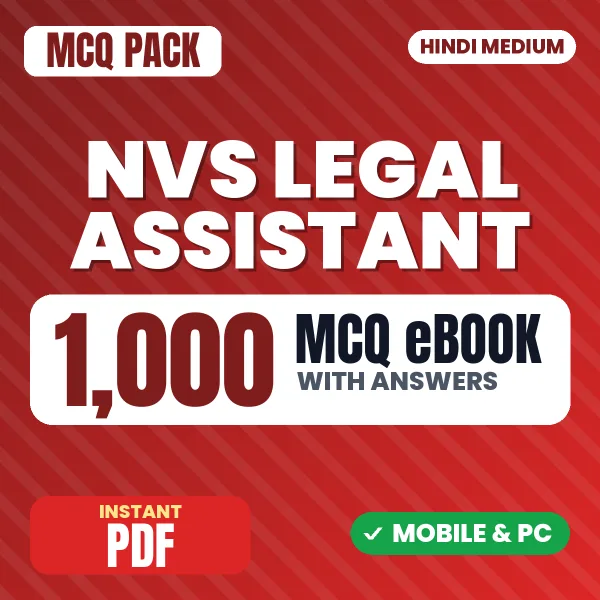 NVS Legal Assistant Exam – 1000 MCQ eBook with Answers | Hindi Medium PDF Download