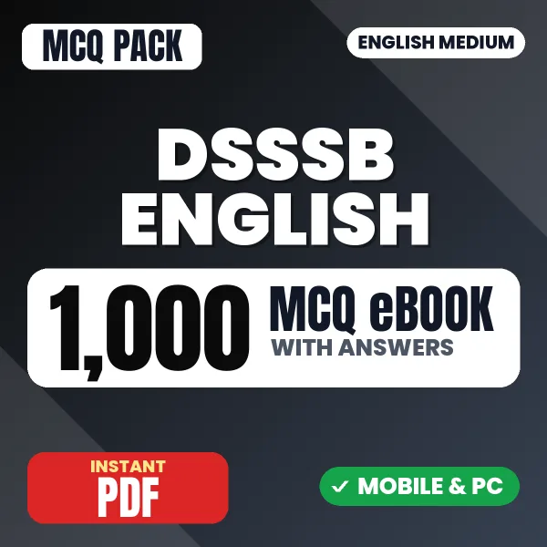 DSSSB English – 1000 MCQ eBook with Answers | English Medium PDF Download